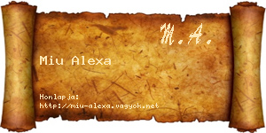 Miu Alexa névjegykártya